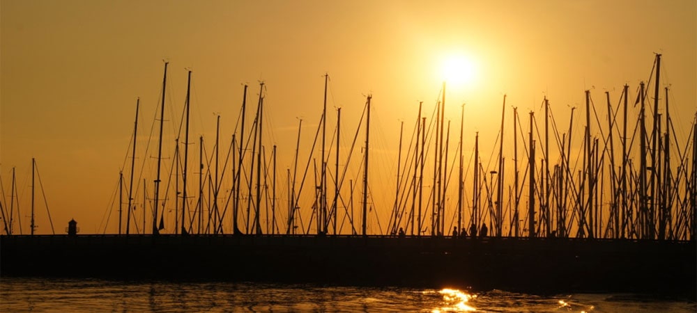 Solnedgang over Anholt Havn Solnedgang over Anholt Havn