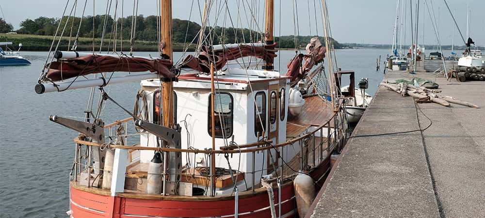 Augustenborg Havn med træskibe Augustenborg Havn med træskibe