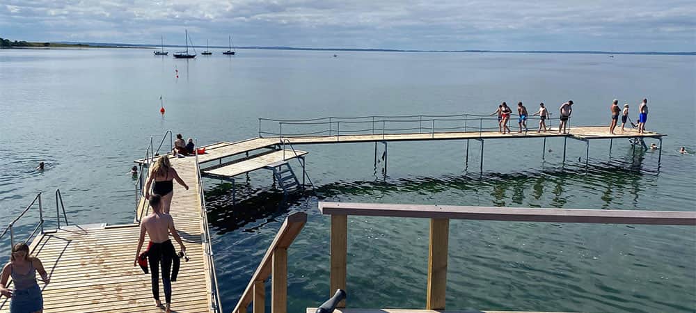 Badebroer ved Endelave Havn Badebroer ved Endelave Havn