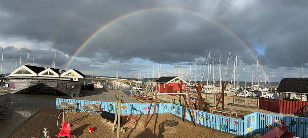 Regnbue over Øster Hurup Havn Regnbue over Øster Hurup Havn