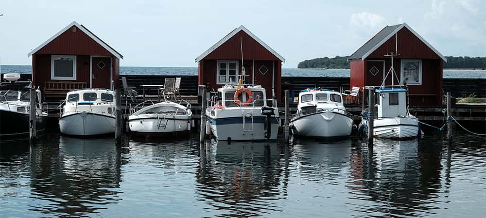 Fiskeri og redskabsskure på Rødvig Havn