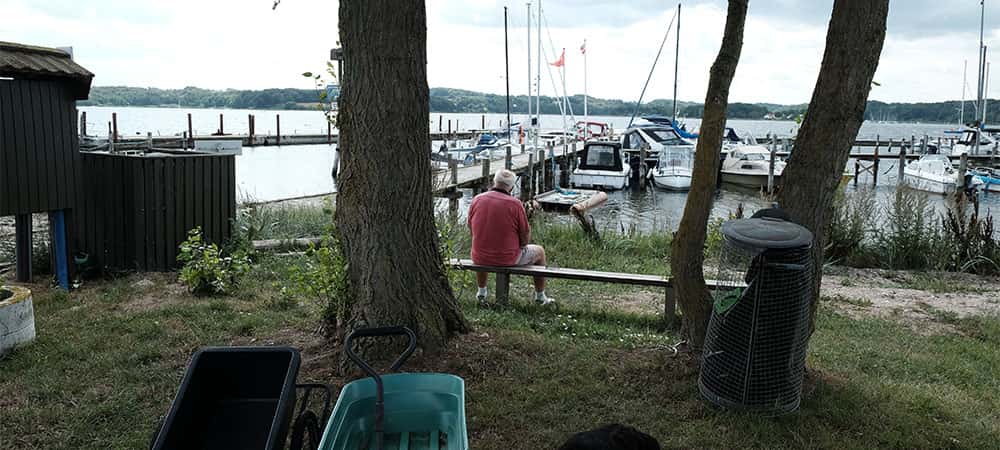 Udsigt fra bænken over Sønderballe Lystbådehavn Udsigt fra bænken over Sønderballe Lystbådehavn
